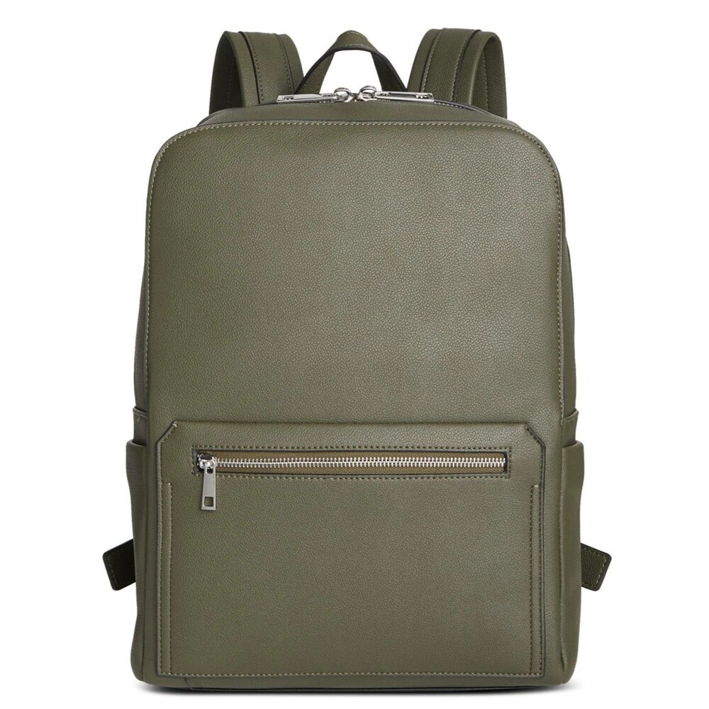 ALFANI Backpack Olive Green Faux Leather Workwear Travel Business School $99
